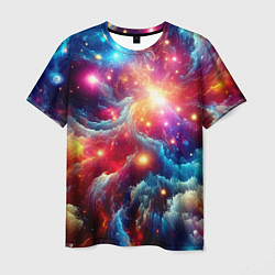 Мужская футболка Colorfull neon space clouds - ai art fantasy
