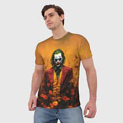 Футболка мужская Джокер в поле цветов, цвет: 3D-принт — фото 2