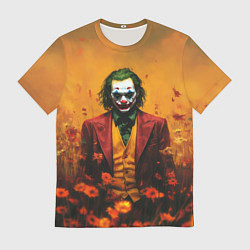 Мужская футболка Джокер в поле цветов