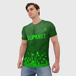 Футболка мужская Slipknot - green gradient посередине, цвет: 3D-принт — фото 2