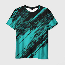 Мужская футболка The color is black and light blue