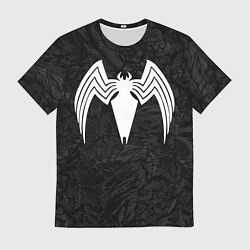 Мужская футболка Знак венома с текстурой симбиота