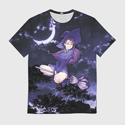 Мужская футболка Веселая ведьма летит на шабаш