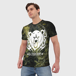 Футболка мужская Лес мой храм - дух леса медведь Велес, цвет: 3D-принт — фото 2