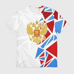 Мужская футболка Герб России - фрагментация цветов