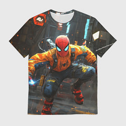 Мужская футболка Человек паук бежит