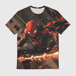 Мужская футболка Человек паук скользит