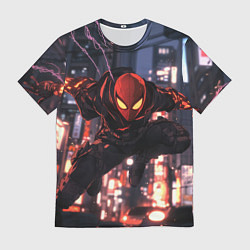 Мужская футболка Человек паук в черном