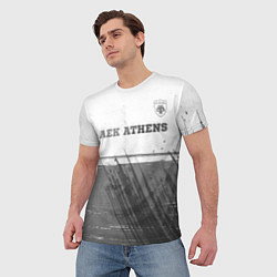 Футболка мужская AEK Athens - white gradient посередине, цвет: 3D-принт — фото 2