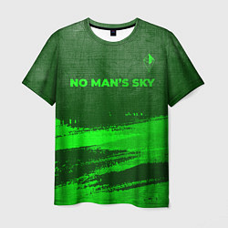 Футболка мужская No Mans Sky - green gradient посередине, цвет: 3D-принт