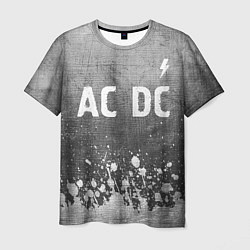 Футболка мужская AC DC - grey gradient посередине, цвет: 3D-принт