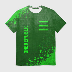 Мужская футболка OneRepublic - green gradient вертикально