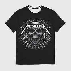Мужская футболка Metallica - a skull with roses and thorns