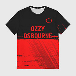 Мужская футболка Ozzy Osbourne - red gradient посередине