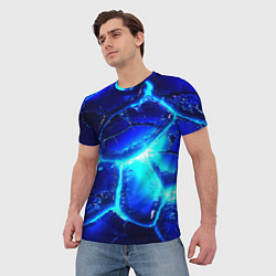 Футболка мужская Синие плиты лед, цвет: 3D-принт — фото 2