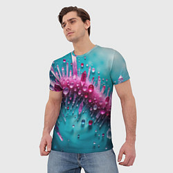 Футболка мужская Розовые кристаллы, цвет: 3D-принт — фото 2