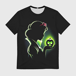 Мужская футболка Белоснежка и яблоко - силуэт крупно