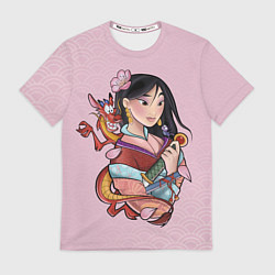 Мужская футболка Красивая Мулан и Мушу - big pictures