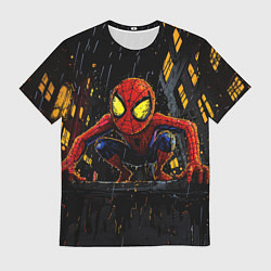 Мужская футболка Маленький человек-паук с желтыми глазами