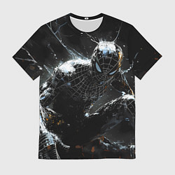 Мужская футболка Человек-паук в черном костюме