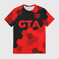 Мужская футболка GTA - red gradient посередине