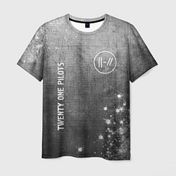 Мужская футболка Twenty One Pilots - grey gradient вертикально