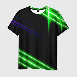 Мужская футболка Green pink purple line