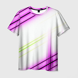 Мужская футболка Green white pink line