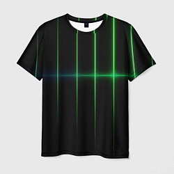 Мужская футболка The line is green black