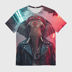 Мужская футболка Cyberpunk elephant