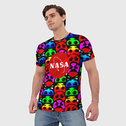 Футболка мужская NASA smile, цвет: 3D-принт — фото 2
