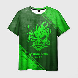 Мужская футболка Cyberpunk 2077 - green gradient