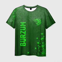 Мужская футболка Burzum - green gradient вертикально