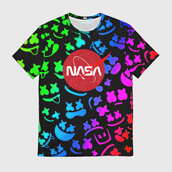Футболка мужская Marshmello x NASA gradient, цвет: 3D-принт