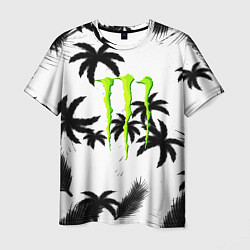 Мужская футболка Monster energy пальмы