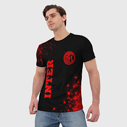 Футболка мужская Inter - red gradient вертикально, цвет: 3D-принт — фото 2
