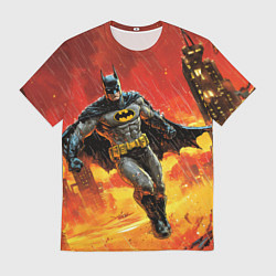 Мужская футболка Бэтмен застыл в воздухе