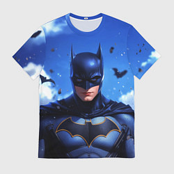 Мужская футболка Бэтмен синее небо