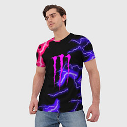 Футболка мужская Monster energy неоновый шторм, цвет: 3D-принт — фото 2
