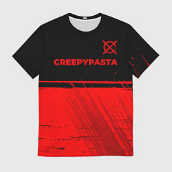 Мужская футболка CreepyPasta - red gradient посередине