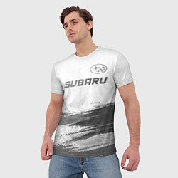 Футболка мужская Subaru - white gradient посередине, цвет: 3D-принт — фото 2