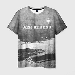 Футболка мужская AEK Athens - grey gradient посередине, цвет: 3D-принт