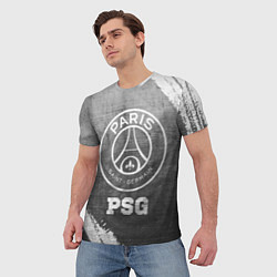 Футболка мужская PSG - grey gradient, цвет: 3D-принт — фото 2