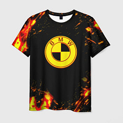 Мужская футболка BMW огненные краски