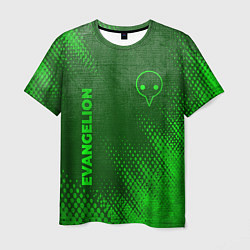 Мужская футболка Evangelion - green gradient вертикально