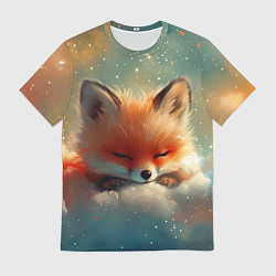 Мужская футболка Лисенок спит на облаке