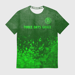 Мужская футболка Three Days Grace - green gradient посередине