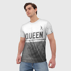 Футболка мужская Queen - white gradient посередине, цвет: 3D-принт — фото 2
