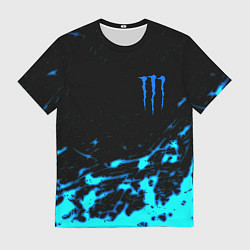 Футболка мужская Monster energy голубые краски, цвет: 3D-принт