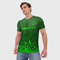 Футболка мужская Akame ga Kill - green gradient посередине, цвет: 3D-принт — фото 2